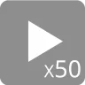 Play 50 times on medium